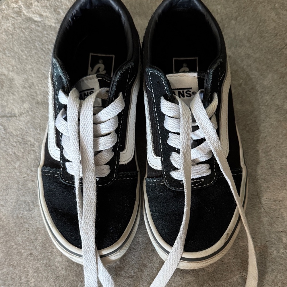 Vans Kids Classic Black and White Sneakers